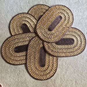 Vintage Kane Kutlery Abaca Fiber Woven Oval Bohemian MCM Placemats Set of 6